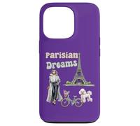 Parisian Dreams, Tour Eiffel, Chien et vélo, Love Paris Coque pour iPhone 13 Pro