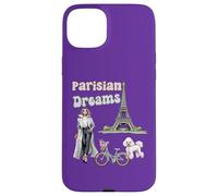 Parisian Dreams, Tour Eiffel, Chien et vélo, Love Paris Coque pour iPhone 15 Plus