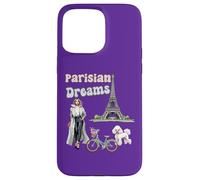 Parisian Dreams, Tour Eiffel, Chien et vélo, Love Paris Coque pour iPhone 15 Pro Max