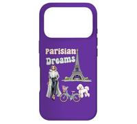 Parisian Dreams, Tour Eiffel, Chien et vélo, Love Paris Coque pour iPhone 17 Pro