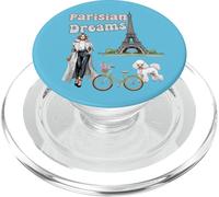 Parisian Dreams, Tour Eiffel, Chien et vélo, Love Paris PopSockets PopGrip pour MagSafe