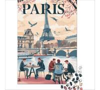 Parisian Rhapsody Puzzles 1000 pièces pour Adolescents | puzzle pour les vacances d'été un super passe temps d'intérieur pour les jours de pluie à la maison le soir en douceur38x26cm