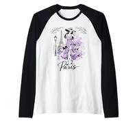 Parisienne Nuit Balade Art Romantique Femmes Paris Tour Eiffel Manche Raglan