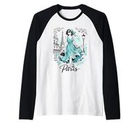 Parisienne Nuit Balade Art Romantique Femmes Paris Tour Eiffel Manche Raglan