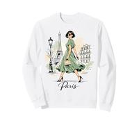 Parisienne Nuit Balade Art Romantique Femmes Paris Tour Eiffel Sweatshirt