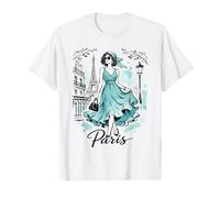 Parisienne Nuit Balade Art Romantique Femmes Paris Tour Eiffel T-Shirt