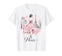 Parisienne Nuit Balade Art Romantique Femmes Paris Tour Eiffel T-Shirt