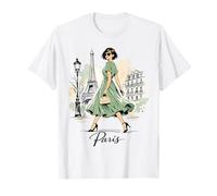 Parisienne Nuit Balade Art Romantique Femmes Paris Tour Eiffel T-Shirt