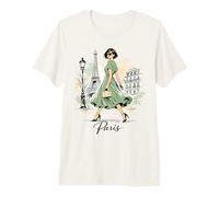 Parisienne Nuit Balade Art Romantique Femmes Paris Tour Eiffel T-Shirt Haut de Gamme