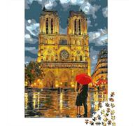 ParisNotreDame Casse-tête RainyNight 1000 Pièces Papier Recyclé pour Adultes - Activité À La Maison Extrêmement Difficile, Activité Et Cadeau Amusants 38x26cm/1000pcs