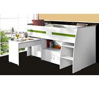 Parisot 2270COMB PAUL Lit Combine Panneau de particules Blanc 206,5 x 114 x 96 cm
