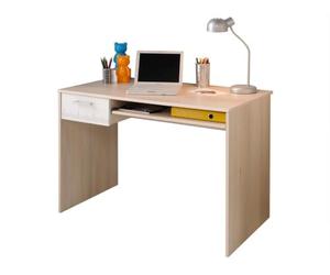 Parisot 2498BURE LUCAS Bureau Panneaux de particules Acacia Clair/Blanc 108,5 x 59,5 x 75 cm