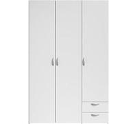Parisot Armoire VARIA – décor blanc, 3 portes & 2 tiroirs, L 120 x H 185 x P 51 cm