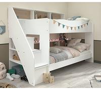 Parisot Bibop Lit superposé 2" Meuble pour chambre d'adolescent en blanc et chêne Jackson