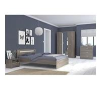 PARISOT Chambre complete adulte Contemporain Décor noyer silver l 140 L 190 cm YSA M G