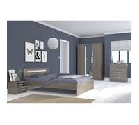 PARISOT Chambre complète adulte - Contemporain - Décor noyer silver - l 140 x L 190 cm - YSA