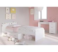PARISOT Chambre enfant complete 2 pieces - Lit + bureau - Style essentiel -Reproduction blanc - COSMOS