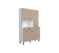 Parisot Buffet OSLO 120 cm - 1 tiroir et 6 portes - L 120 x P 40 x H 185 cm - Coloris Chêne