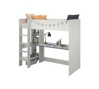 PARISOT JIM Lit mezzanine enfant contemporain décor pin memphis et chant réversible bleu ou rose - l 90 x L 200 cm