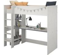 PARISOT JIM Lit mezzanine enfant contemporain décor pin memphis et chant réversible bleu ou rose - l 90 x L 200 cm