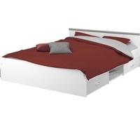 PARISOT Lit adulte contemporain blanc mat - l 140 x L 200 cm - ZODIAC