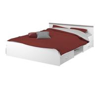 PARISOT Lit adulte contemporain blanc mat - l 140 x L 200 cm - ZODIAC