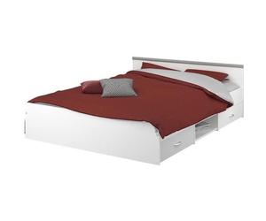 PARISOT Lit adulte contemporain blanc mat - l 140 x L 200 cm - ZODIAC