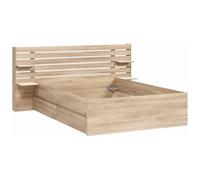 Parisot Lit Adulte ESCALE 140x190/200 cm - Tete de lit + 2 tiroirs - Décor Chene du Japon