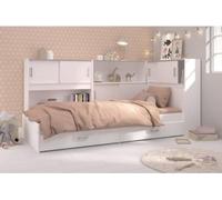 PARISOT SCOOP Lit Enfant l90x L200 cm avec 3 meubles de rangement - Contemporain -Reproduction blanc