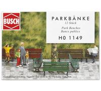 BUSCH 12x bancs publics - HO 1/87 - BUSCH 1149
