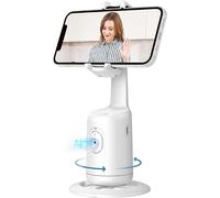PARK (Blanc) Support de téléphone avec suivi automatique du visage, rotation à 360, support de caméra
