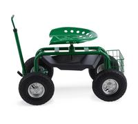 Park Ranger Siège de jardin 130 kg roulettes compartiment acier vert