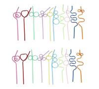 PARK100x Crazy Loop Straws, pailles à boire réutilisables colorées et folles, sans BPA ni PFOA