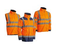 Coverguard Workwear Veste KANATA PU Hi‑Viz 3M orange fluo/marine TL 7KANOL
