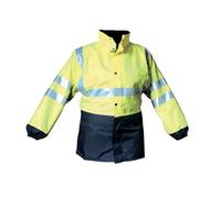 Parka 4 en 1 ELYSE ZIPAL à haute visibilité jaune fluo/bleu marine T2XL - - 245CJFMXXL