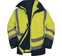 PARKA 5 EN 1 JAUNE FLUO DELTA PLUS HAUTE VISIBILITÉ POLYESTER OXFORD ENDUIT PU - OPTI3JM L