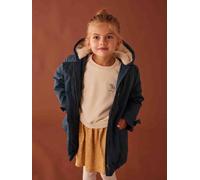 Parka à capuche chic effet peau de pêche fille marine 2A
