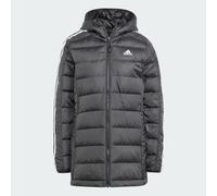 adidas Femme Essentials 3-Stripes Light Down Hooded Parka, Black, XS