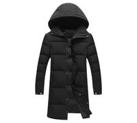 Parka à capuche extra longue pour homme - Manteau d'hiver lourd - Doudoune chaude pour temps froid, Noir , 4XL