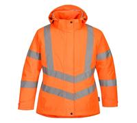 Parka de travail hiver haute visibilité matelassée Femme Portwest Orange Fluo XS