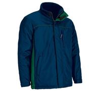 Parka De Travail Imperméable - Homme - Ref Thunder - Bleu Marine Et Vert Kelly