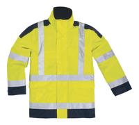 PARKA DELTA PLUS HAUTE VISIBILITÉ POLYESTER ENDUIT PU JAUNE FLUO/BLEU MARINE PANOPLY- EASYVIEW - EASYVJM XS