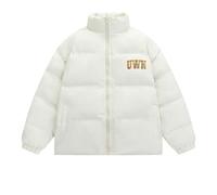 Parka d'hiver moderne pour homme avec impression de lettres pour une chaleur optimale, un confort élégant par temps froid, Blanc., 4XL