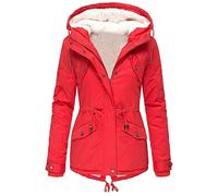 Parka d'hiver pour femme doublée imperméable - Veste softshell longue - Parka doublée - Parka d'hiver chaude - Veste d'hiver - Grandes tailles - Veste à capuche - Veste à capuche - Veste matelassée en