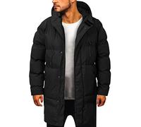 Parka d'hiver pour homme, veste polaire avec capuche, veste d'hiver chaude pour l'extérieur, veste matelassée isolée pour homme, veste matelassée légère avec poche à fermeture éclair, Noir , XXXXXXL
