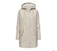 Parka femme ONLY Sally beige imperméable à capuche, longue - doublure polyester S