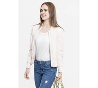 Urban Classics Veste Bomber Light – Empiècements gaufrés, poches zippées, polyester – Rose L