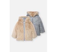 Parka fille réversible en tissu technique gris 5A