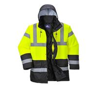 Parka Haute Visibilité - Portwest - Bicolore Traffic - Jaune/Noir - 4 Poches - Antitaches - Certifiée