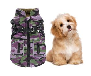 Parka haute visibilité pour chiot - Doudoune matelassée isolée, fermeture